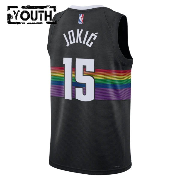 Nike Denver Nuggets Nikola Jokic Trikot City Edition 25/26 Swingman Schwarz Für Kinder