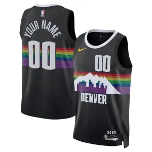 Nike Denver Nuggets Trikot Personalisiert City Edition 25/26 Swingman Schwarz Für Herren
