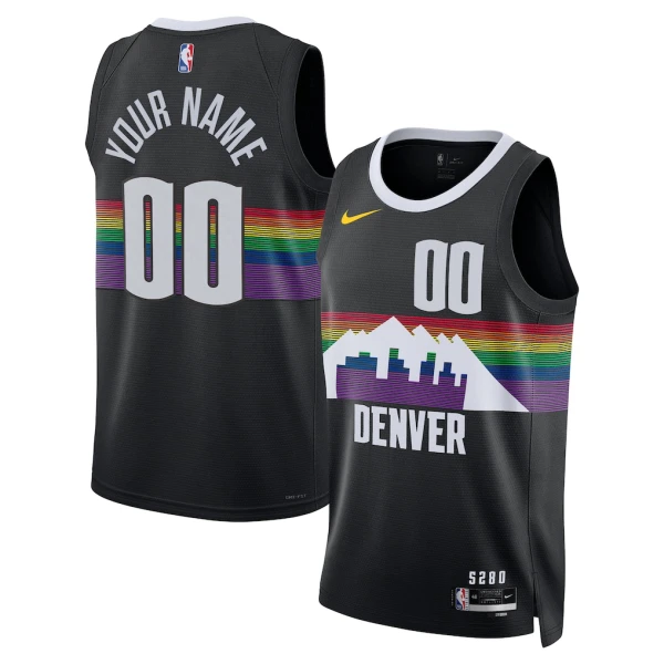 Nike Denver Nuggets Trikot Personalisiert City Edition 25/26 Swingman Schwarz Für Herren