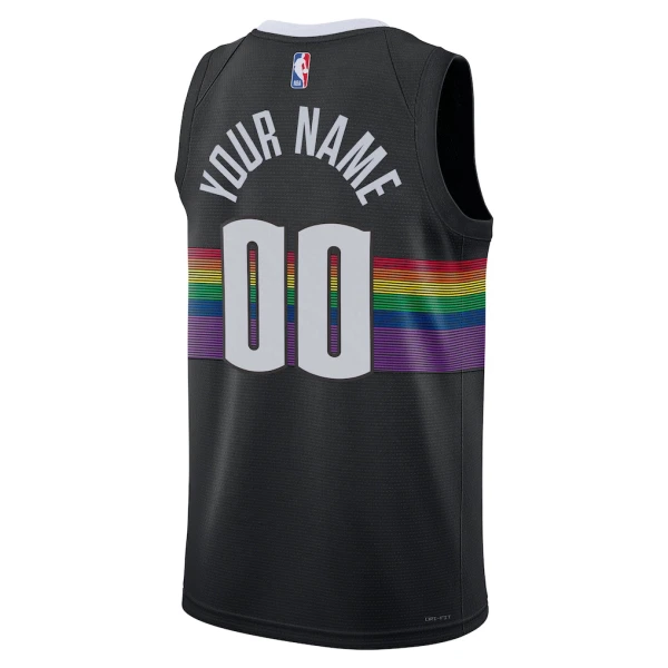 Nike Denver Nuggets Trikot Personalisiert City Edition 25/26 Swingman Schwarz Für Herren