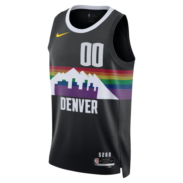 Nike Denver Nuggets Trikot Personalisiert City Edition 25/26 Swingman Schwarz Für Herren