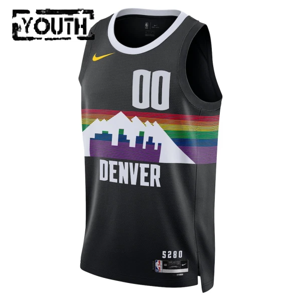 Nike Denver Nuggets Trikot Personalisiert City Edition 25/26 Swingman Schwarz Für Kinder