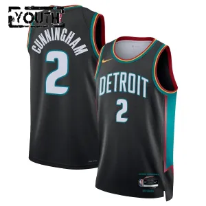 Nike Detroit Pistons Cade Cunningham Trikot City Edition 25/26 Swingman Schwarz Für Kinder