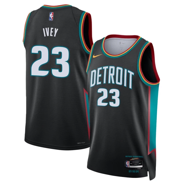 Nike Detroit Pistons Jaden Ivey Trikot City Edition 25/26 Swingman Schwarz Für Herren