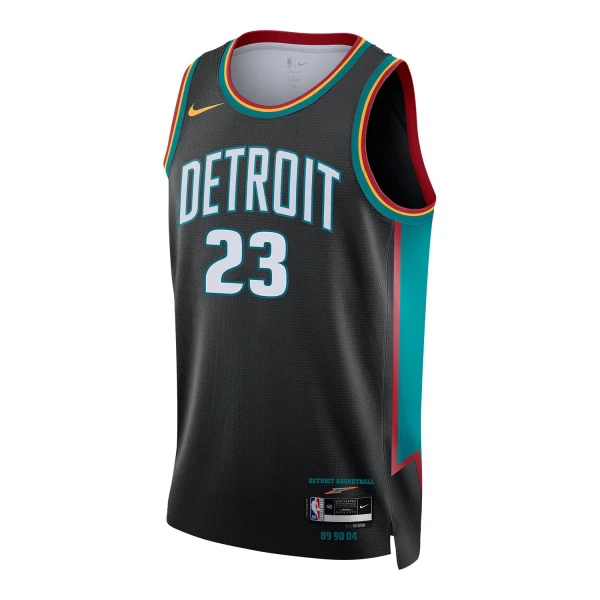 Nike Detroit Pistons Jaden Ivey Trikot City Edition 25/26 Swingman Schwarz Für Herren