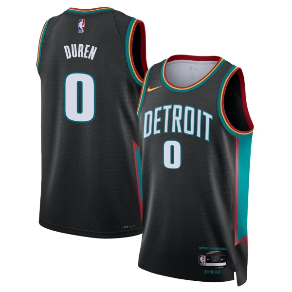 Nike Detroit Pistons Jalen Duren Trikot City Edition 25/26 Swingman Schwarz Für Herren