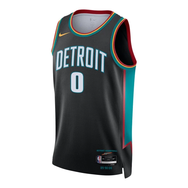 Nike Detroit Pistons Jalen Duren Trikot City Edition 25/26 Swingman Schwarz Für Herren