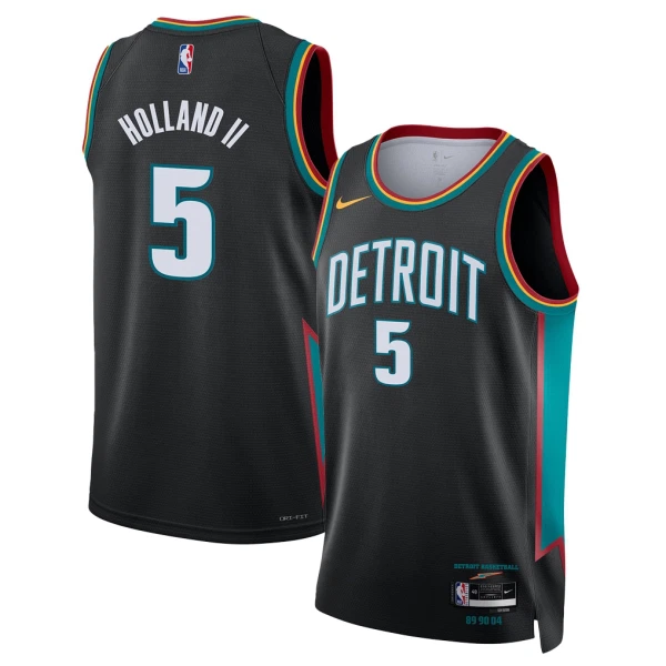 Nike Detroit Pistons Ron Holland II Trikot City Edition 25/26 Swingman Schwarz Für Herren