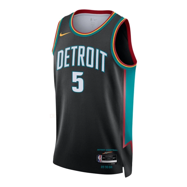 Nike Detroit Pistons Ron Holland II Trikot City Edition 25/26 Swingman Schwarz Für Herren