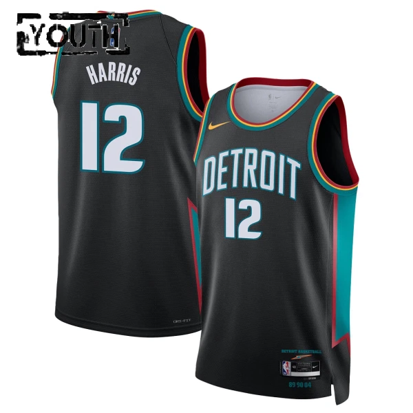 Nike Detroit Pistons Tobias Harris Trikot City Edition 25/26 Swingman Schwarz Für Kinder
