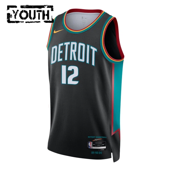 Nike Detroit Pistons Tobias Harris Trikot City Edition 25/26 Swingman Schwarz Für Kinder