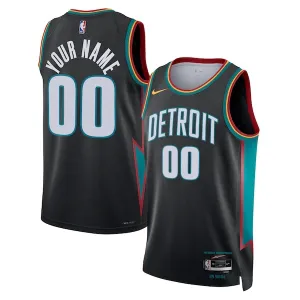 Nike Detroit Pistons Trikot Personalisiert City Edition 25/26 Swingman Schwarz Für Herren