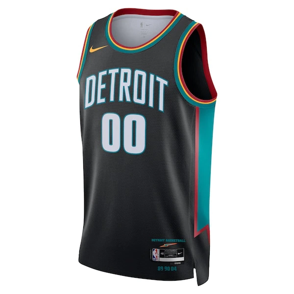 Nike Detroit Pistons Trikot Personalisiert City Edition 25/26 Swingman Schwarz Für Herren