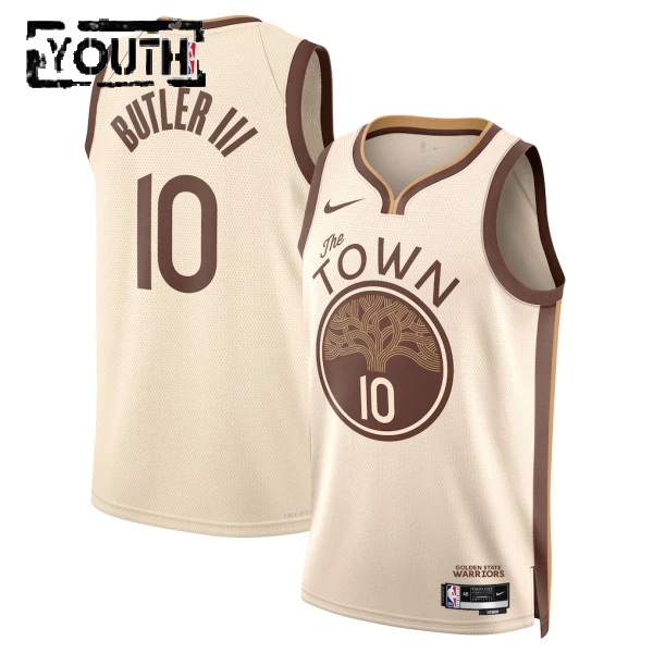 Nike Golden State Warriors Jimmy Butler III Trikot City Edition 25/26 Swingman Weiß Für Kinder