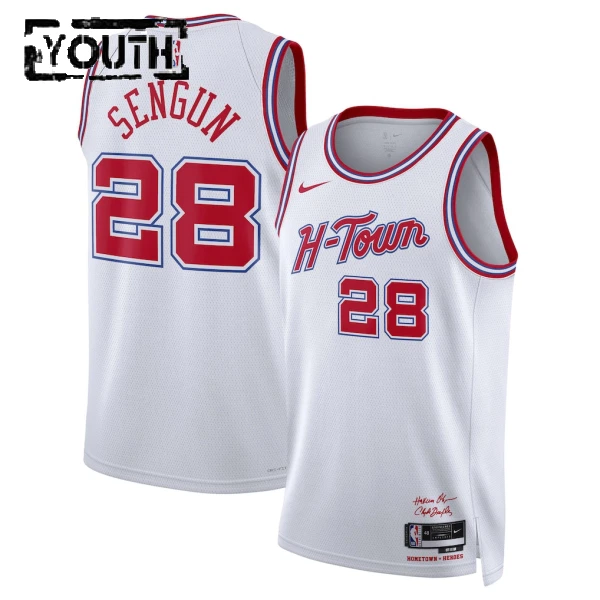 Nike Houston Rockets Alperen Sengun Trikot City Edition 25/26 Swingman Weiß Für Kinder