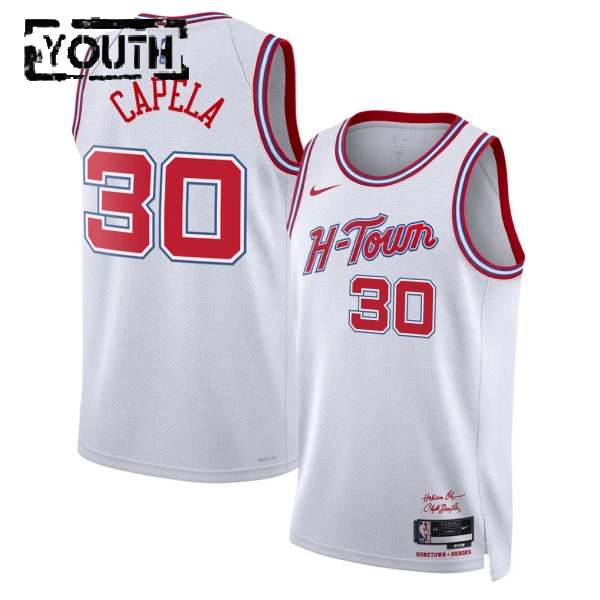 Nike Houston Rockets Clint Capela Trikot City Edition 25/26 Swingman Weiß Für Kinder