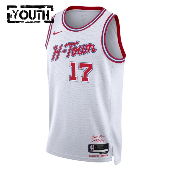 Nike Houston Rockets Tari Eason Trikot City Edition 25/26 Swingman Weiß Für Kinder