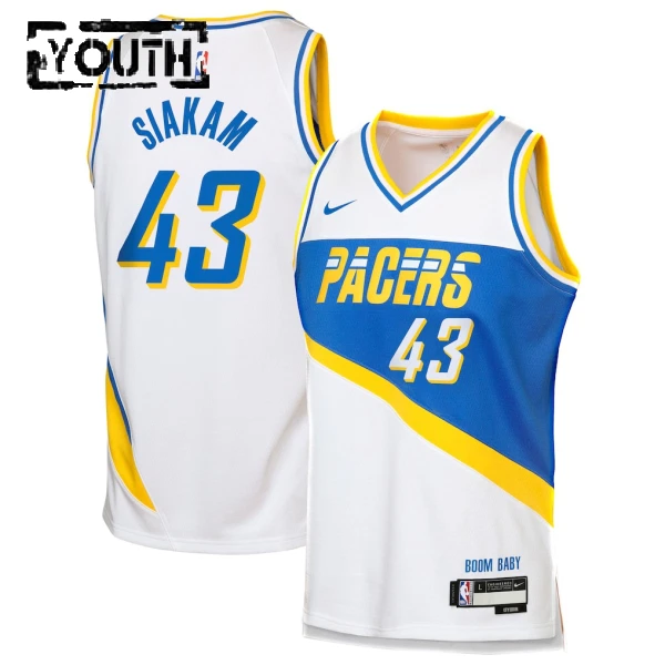 Nike Indiana Pacers Pascal Siakam Trikot City Edition 25/26 Swingman Weiß Für Kinder
