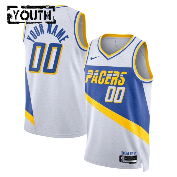 Nike Indiana Pacers Trikot Personalisiert City Edition 25/26 Swingman Weiß Für Kinder