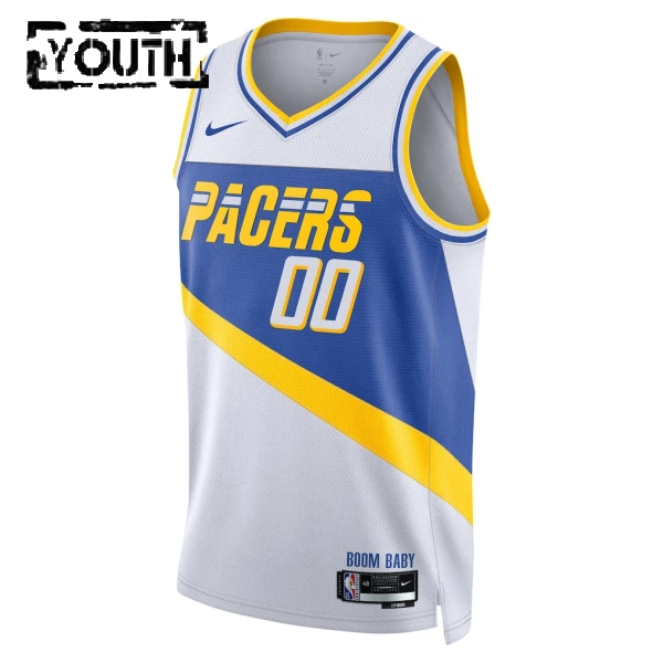 Nike Indiana Pacers Trikot Personalisiert City Edition 25/26 Swingman Weiß Für Kinder