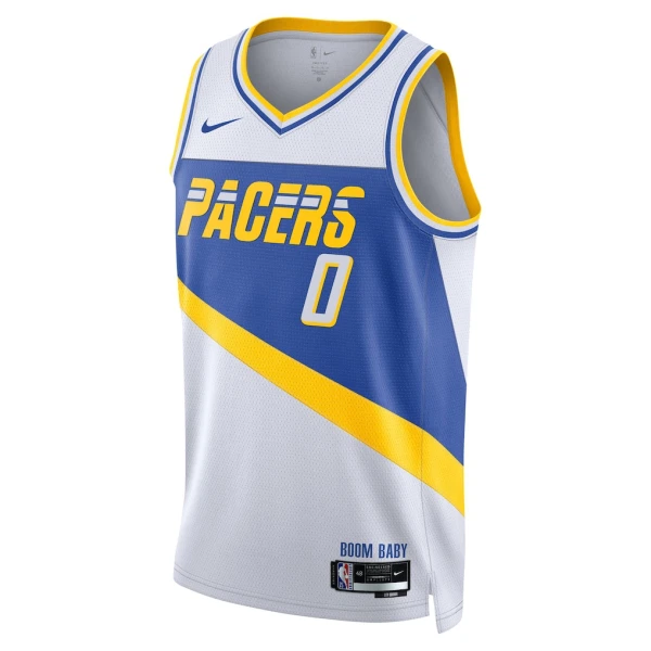 Nike Indiana Pacers Tyrese Haliburton Trikot City Edition 25/26 Swingman Weiß Für Herren