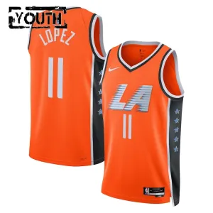 Nike LA Clippers Brook Lopez Trikot City Edition 25/26 Swingman Orange Für Kinder