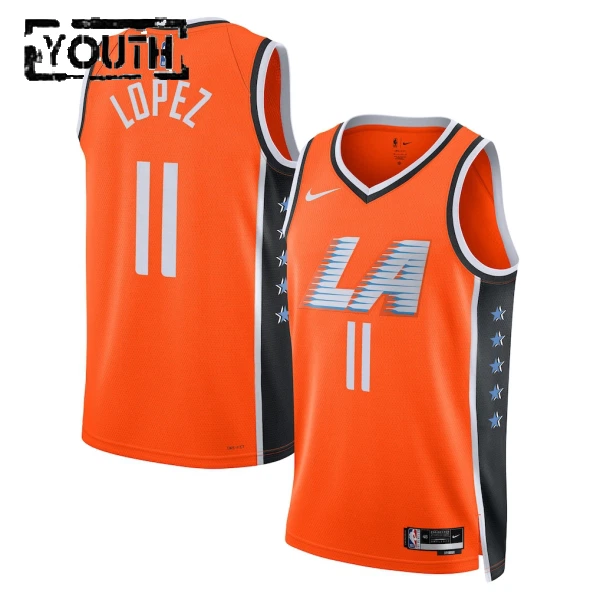 Nike LA Clippers Brook Lopez Trikot City Edition 25/26 Swingman Orange Für Kinder Nike LA Clippers Brook Lopez Trikot City Edition 25/26 Swingman Orange Für Kinder