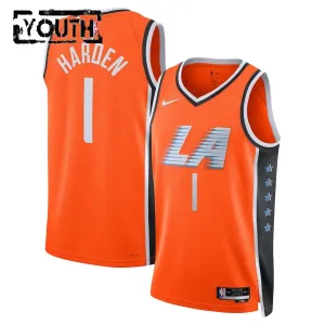 Nike LA Clippers James Harden Trikot City Edition 25/26 Swingman Orange Für Kinder