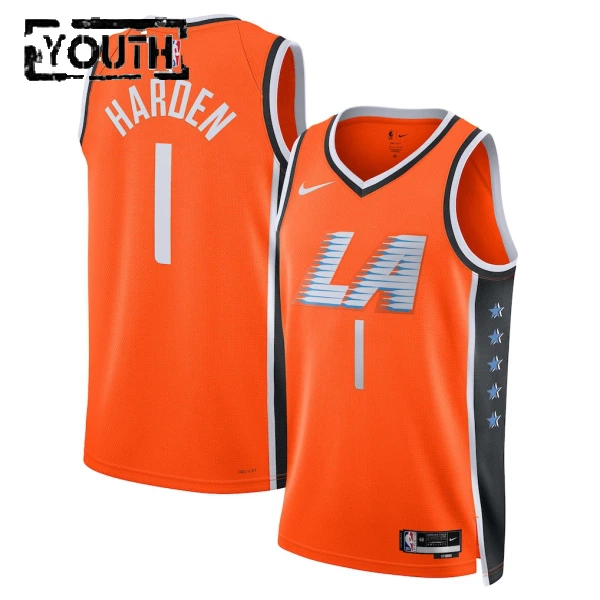 Nike LA Clippers James Harden Trikot City Edition 25/26 Swingman Orange Für Kinder