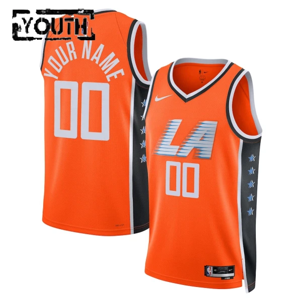 Nike LA Clippers Trikot Personalisiert City Edition 25/26 Swingman Orange Für Kinder