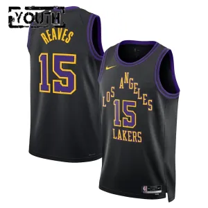 Nike Los Angeles Lakers Austin Reaves Trikot City Edition 25/26 Swingman Schwarz Für Kinder