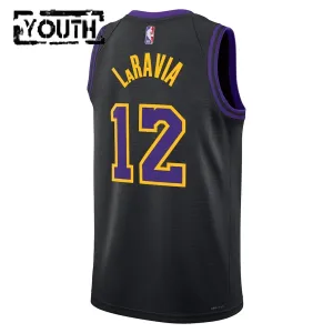 Nike Los Angeles Lakers Jake Laravia Trikot City Edition 25/26 Swingman Schwarz Für Kinder