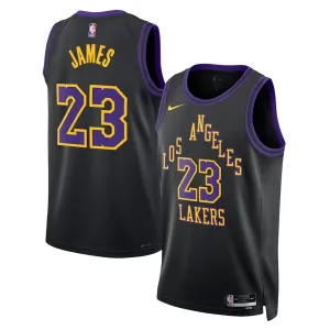 Nike Los Angeles Lakers Lebron James Trikot City Edition 25/26 Swingman Schwarz Für Herren