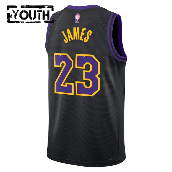 Nike Los Angeles Lakers Lebron James Trikot City Edition 25/26 Swingman Schwarz Für Kinder
