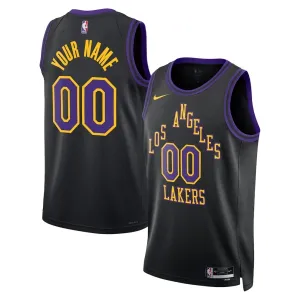 Nike Los Angeles Lakers Trikot Personalisiert City Edition 25/26 Swingman Schwarz Für Herren