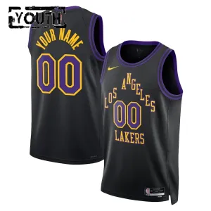 Nike Los Angeles Lakers Trikot Personalisiert City Edition 25/26 Swingman Schwarz Für Kinder