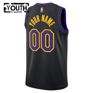 Nike Los Angeles Lakers Trikot Personalisiert City Edition 25/26 Swingman Schwarz Für Kinder