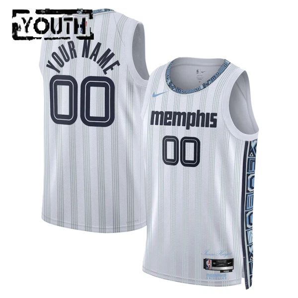 Nike Memphis Grizzlies Trikot Personalisiert City Edition 25/26 Swingman Grau Für Kinder