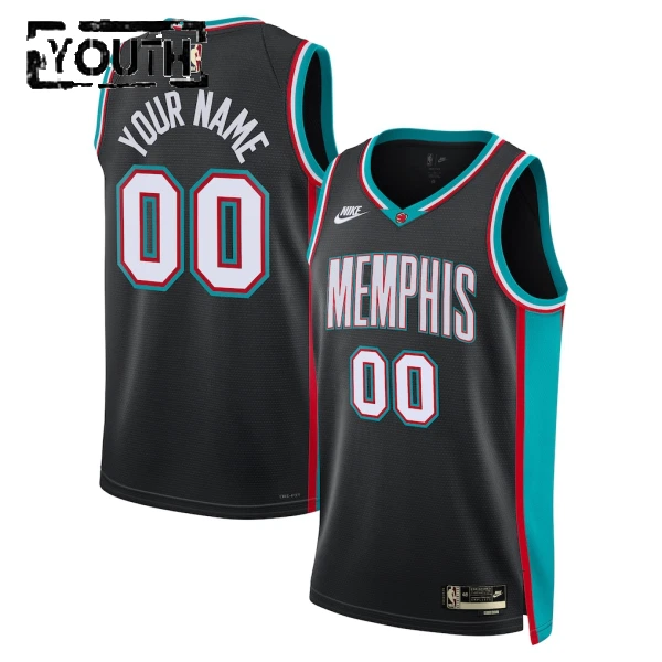 Nike Memphis Grizzlies Trikot Personalisiert Classic Edition 25/26 Swingman Schwarz Für Kinder