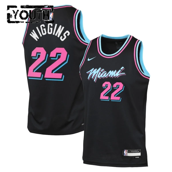 Nike Miami Heat Andrew Wiggins Trikot City Edition 25/26 Swingman Schwarz Für Kinder