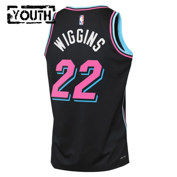 Nike Miami Heat Andrew Wiggins Trikot City Edition 25/26 Swingman Schwarz Für Kinder