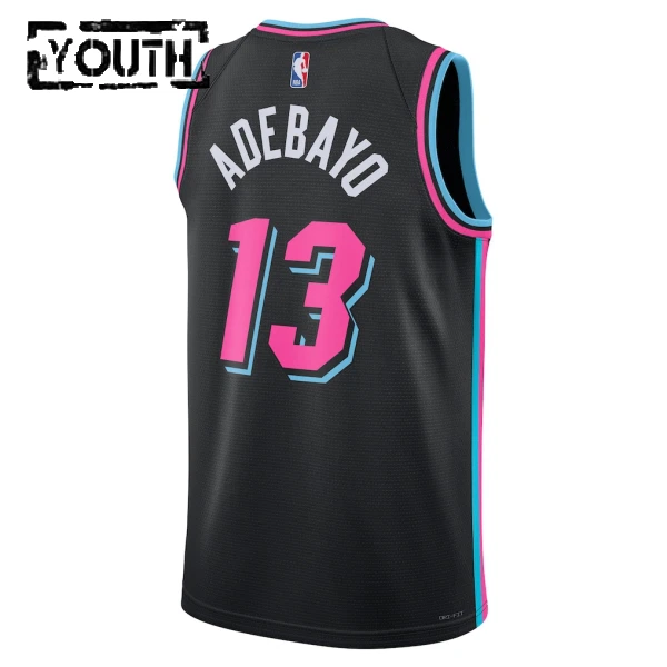 Nike Miami Heat Bam Adebayo Trikot City Edition 25/26 Swingman Schwarz Für Kinder