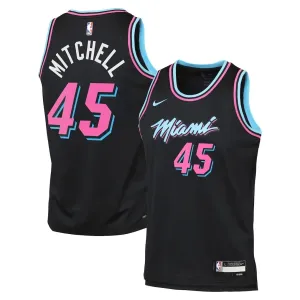 Nike Miami Heat Davion Mitchell Trikot City Edition 25/26 Swingman Schwarz Für Herren