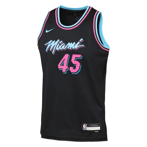 Nike Miami Heat Davion Mitchell Trikot City Edition 25/26 Swingman Schwarz Für Herren