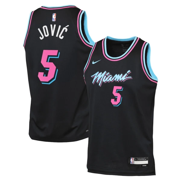 Nike Miami Heat Nikola Jovic Trikot City Edition 25/26 Swingman Schwarz Für Herren