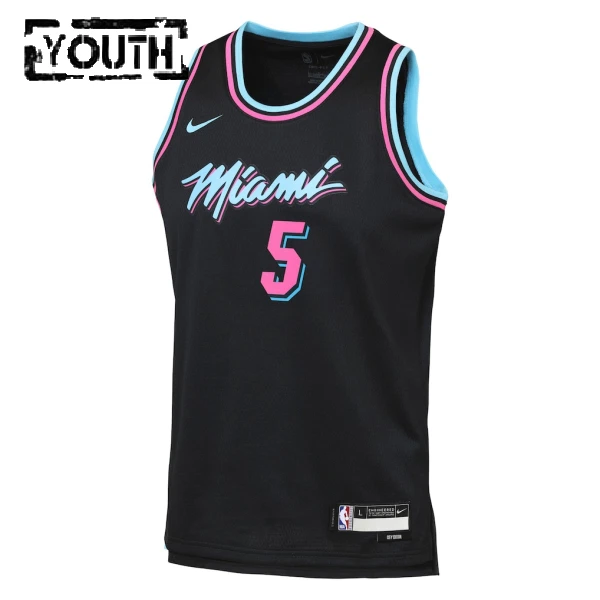 Nike Miami Heat Nikola Jovic Trikot City Edition 25/26 Swingman Schwarz Für Kinder