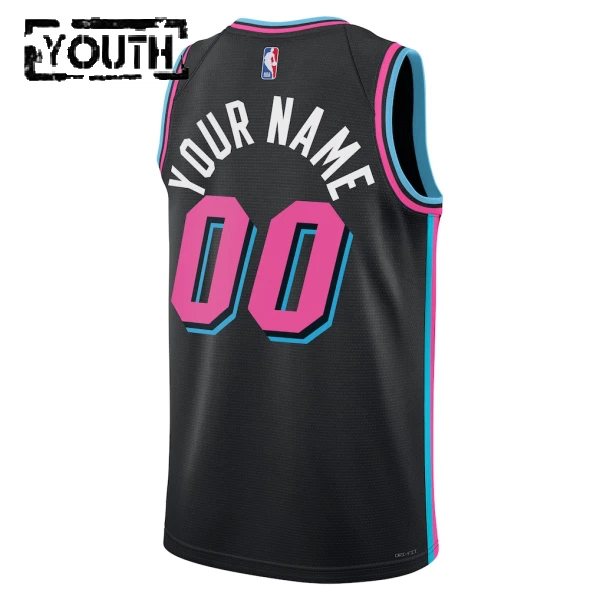 Nike Miami Heat Trikot Personalisiert City Edition 25/26 Swingman Schwarz Für Kinder