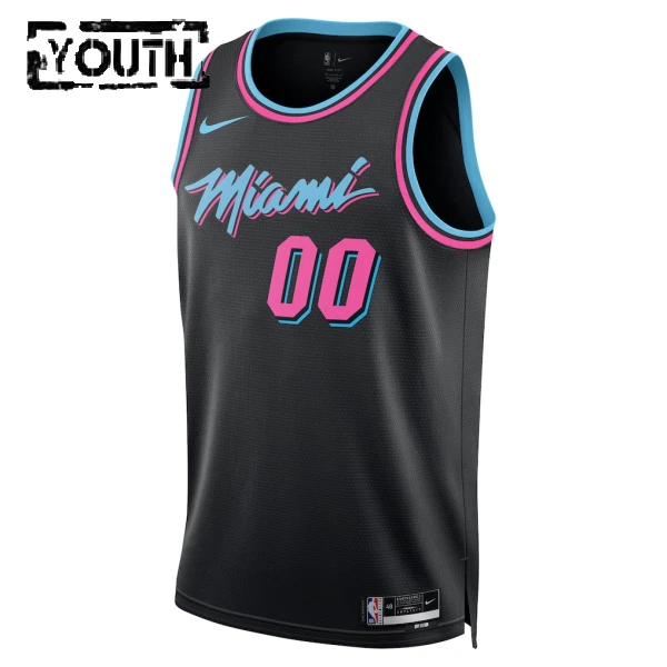 Nike Miami Heat Trikot Personalisiert City Edition 25/26 Swingman Schwarz Für Kinder