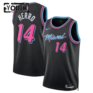 Nike Miami Heat Tyler Herro Trikot City Edition 25/26 Swingman Schwarz Für Kinder