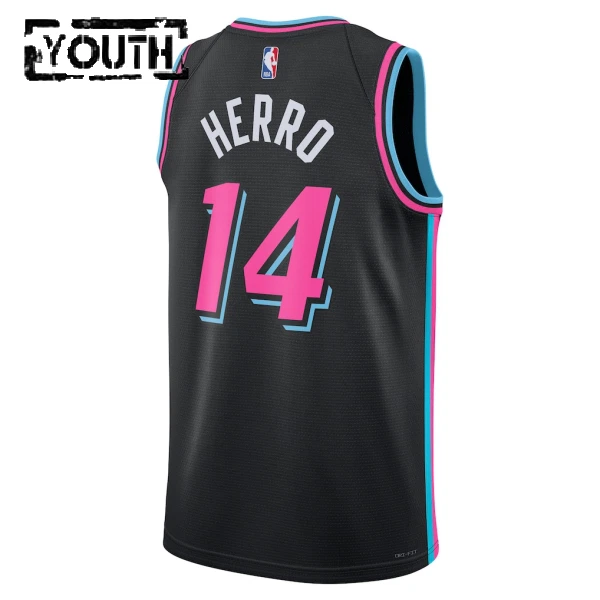 Nike Miami Heat Tyler Herro Trikot City Edition 25/26 Swingman Schwarz Für Kinder
